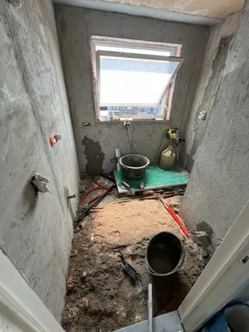 Badkamer in ruwbouw